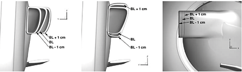 Fig. 5 - Brake duct optimization variables