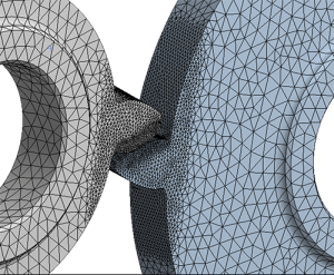 Fig. 4 - Single-tooth contact in idle and pump gears